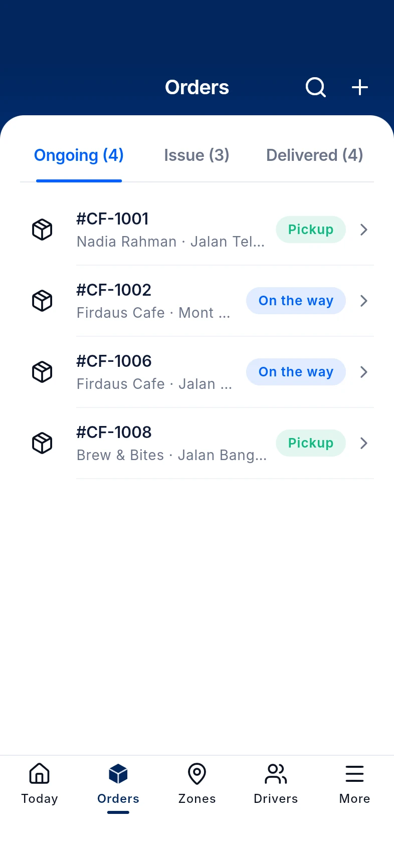 Order list
